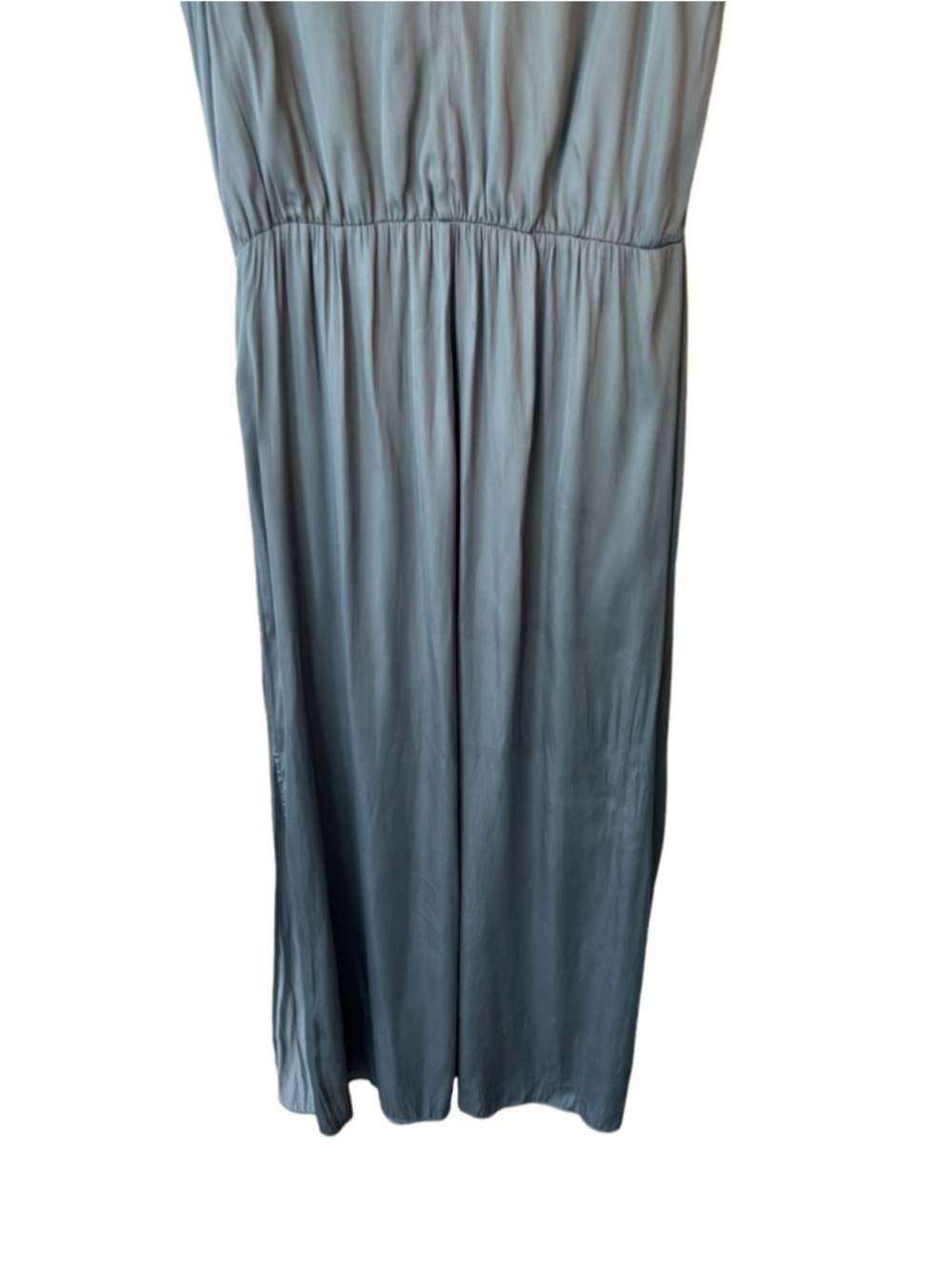 H&M Sage Green Satin Slip Dress NWT Size 12 Flowy Midi Dress Minimalist Chic - Picture 12 of 13